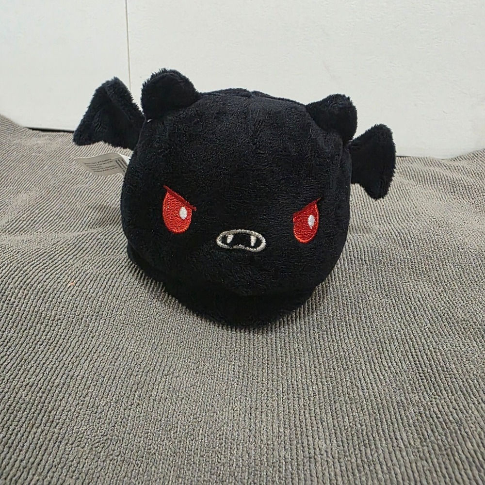 TeeTurtle Reversible Bat Plushie Black Red Angry Silver Happy Vampire Mood Toy